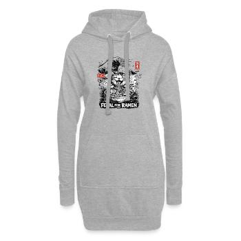  Ramen Katze Kanagawa - Hoodie-Kleid - Grau meliert - Vorne