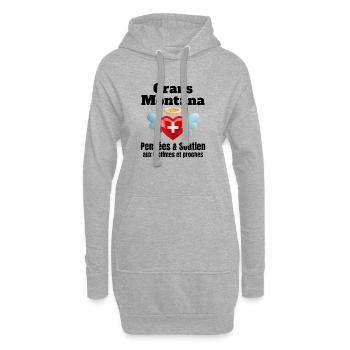 Schweiz, ich bin Schweizerin, Crans-Montana - Hoodie-Kleid - Grau meliert - Vorne