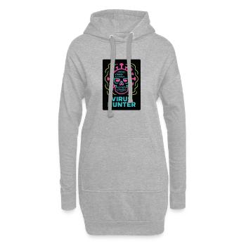 Cybersicherheit: Virus Hunter - Hoodie-Kleid - Grau meliert - Vorne