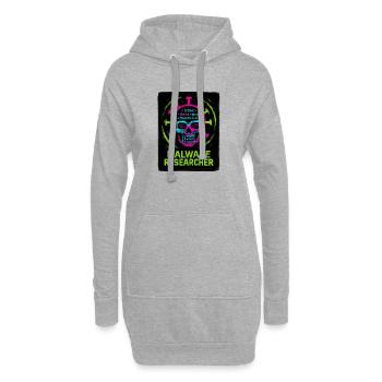 Cybersicherheit: Malware-Forscher - Hoodie-Kleid - Grau meliert - Vorne