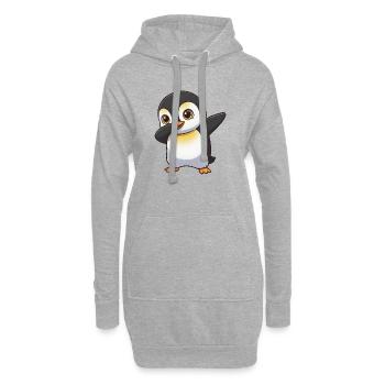 Cooler Pinguin Dab Dabbing Cartoon Lachen Freundsc - Hoodie-Kleid - Grau meliert - Vorne