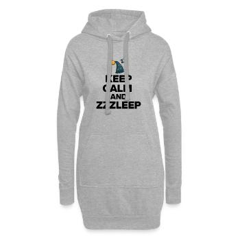 RESTE CALME ET ZZZLEEP, MAGIE DU SOMMEIL ! POUVOIR DE SOMMEIL - Sweat-shirt à capuche long Femme - gris chiné - Devant