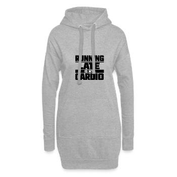 Running late is my cardio - Hoodie-Kleid - Grau meliert - Vorne