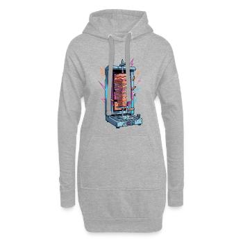 Machine à brochette à kebab néon - Sweat-shirt à capuche long Femme - gris chiné - Devant