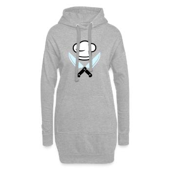 Kochmütze Messer Logo - Hoodie-Kleid - Grau meliert - Vorne