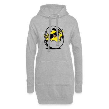 Rock Chick – Cool Chick dans un œuf - Sweat-shirt à capuche long Femme - gris chiné - Devant
