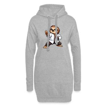 Arts martiaux paresseux Kung-Fu, Aile traditionnelle Tsun - Sweat-shirt à capuche long Femme - gris chiné - Devant