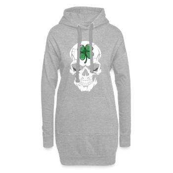 Kleeblatt Totenkopf Fusion - Hoodie-Kleid - Grau meliert - Vorne