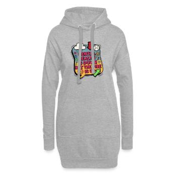 La santé mentale est en baisse mais l’ambiance est en hausse - Sweat-shirt à capuche long Femme - gris chiné - Devant