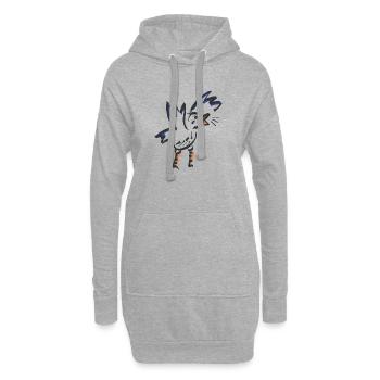 Orangeblauer abstrakter Hahn - Hoodie-Kleid - Grau meliert - Vorne