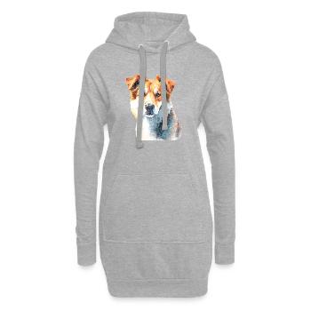 Treuer Hund - Hoodie-Kleid - Grau meliert - Vorne