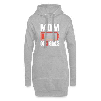 T-shirt Battery de 3 filles - Sweat-shirt à capuche long Femme - gris chiné - Devant