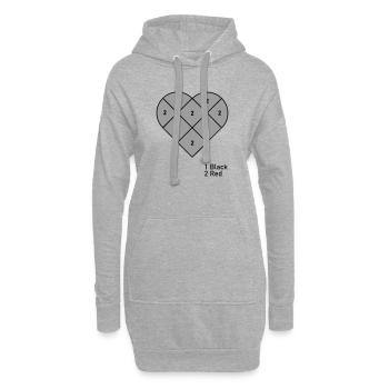 Herz nach Zahlen - Hoodie-Kleid - Grau meliert - Vorne