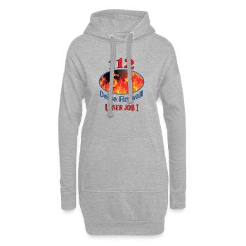 112 Deine Firewall Unser Job - Hoodie-Kleid - Grau meliert - Vorne