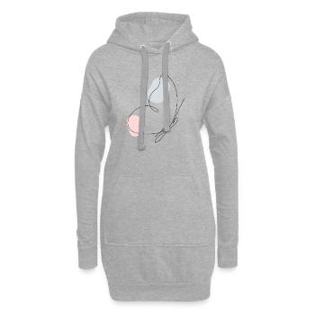Art au trait abstrait Papillon esthétique minimaliste - Sweat-shirt à capuche long Femme - gris chiné - Devant