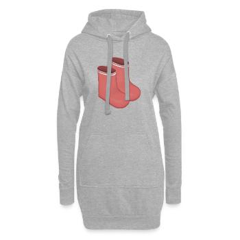 Red Retro Socks Duo - Sweat-shirt à capuche long Femme - gris chiné - Devant
