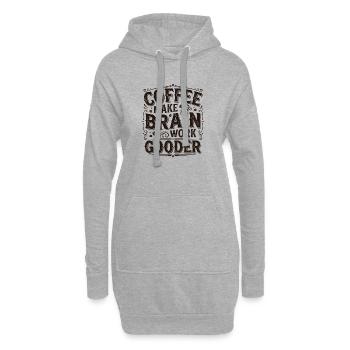 Le café rend le cerveau plus efficace – Cadeau au café - Sweat-shirt à capuche long Femme - gris chiné - Devant
