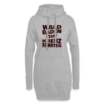 Waldbaden statt Kreuzfahrten - schwarz - Hoodie-Kleid - Grau meliert - Vorne