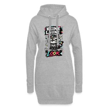 Keine Laune aber voll im Look Waschbär Spruch - Hoodie-Kleid - Grau meliert - Vorne