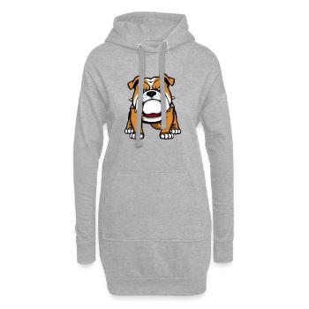 Chien Bouledogue Cadeau Amoureux des Chiens - Sweat-shirt à capuche long Femme - gris chiné - Devant