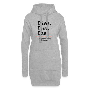 Dies Dus Das Debatte (weiß) - Hoodie-Kleid - Grau meliert - Vorne