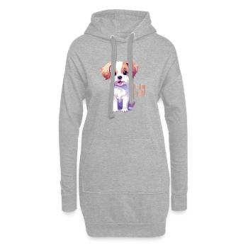 Kuschelhund Welpe Hug Me - Hoodie-Kleid - Grau meliert - Vorne