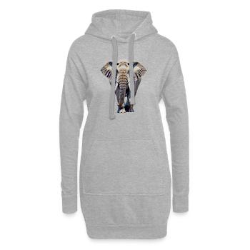 Éléphant - Sweat-shirt à capuche long Femme - gris chiné - Devant