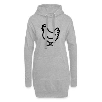 Huhn - Hoodie-Kleid - Grau meliert - Vorne