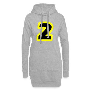 2 Symbole numérique - Sweat-shirt à capuche long Femme - gris chiné - Devant
