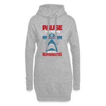 Mettez le jeu sur pause, ce n’est pas mes responsabilités - Sweat-shirt à capuche long Femme - gris chiné - Devant