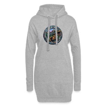 Ankylosaurus im Vulkanring - Hoodie-Kleid - Grau meliert - Vorne