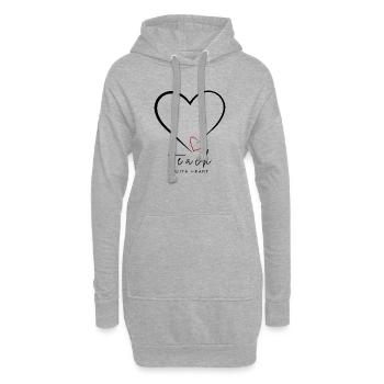 Enseigner avec cœur | Conception de cœurs pour enseignants - Sweat-shirt à capuche long Femme - gris chiné - Devant