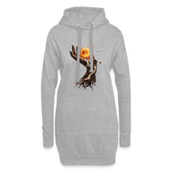 Main biomécanique solaire - Sweat-shirt à capuche long Femme - gris chiné - Devant