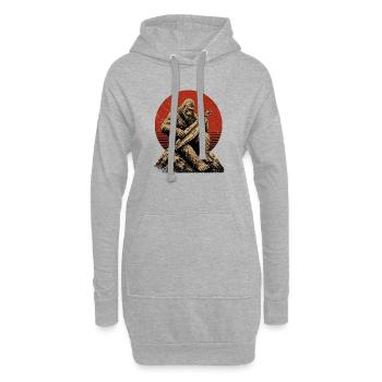  Hackbrett Dulcimer-Musiker Zupfinstrument - Hoodie-Kleid - Grau meliert - Vorne