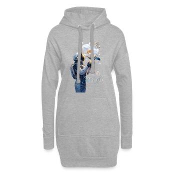 Astronaute et Fleur Grandir au-delà - Sweat-shirt à capuche long Femme - gris chiné - Devant