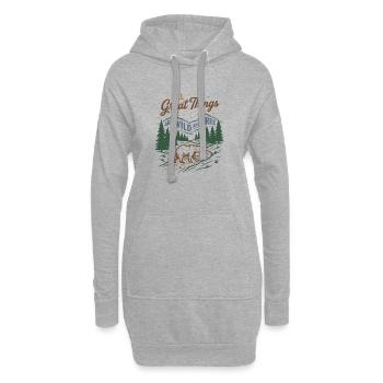 Mountains - All Great Things Are Wild and Free - Hoodie Dress - heather grey - Front