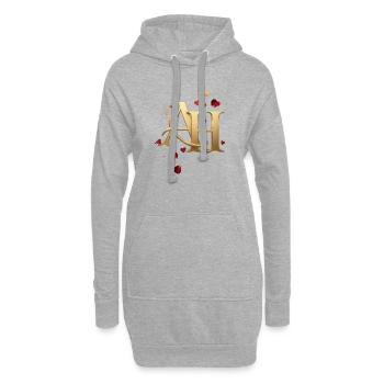 Goldenes AH Herzensschrift - Hoodie-Kleid - Grau meliert - Vorne