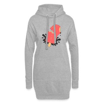 Playful Summer Bite – Minimalist Popsicle Design - Hoodie Dress - heather grey - Front