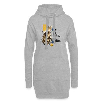 Si je m’intègre, je m’y assois – du Bengale dans un vase - Sweat-shirt à capuche long Femme - gris chiné - Devant