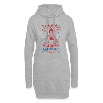 Le club de jardinage Dirty Hoes a déterré le jardinage biologique - Sweat-shirt à capuche long Femme - gris chiné - Devant