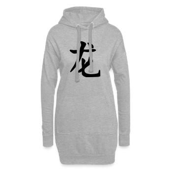 Dragon Kanji Japan - Hoodie Dress - heather grey - Front