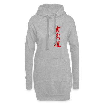 Okinawa - Kobudo - Kanji - Hoodie-Kleid - Grau meliert - Vorne