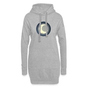 Mond und Sternschnuppe - Hoodie-Kleid - Grau meliert - Vorne