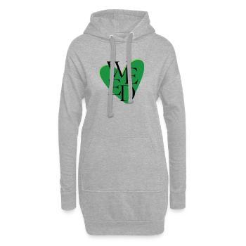Weed Love, Love Weed - Hoodie-Kleid - Grau meliert - Vorne