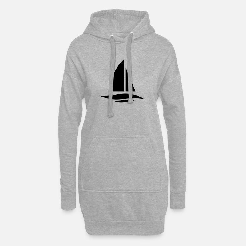 Sailing boat - Hoodie-Kleid - Grau meliert
