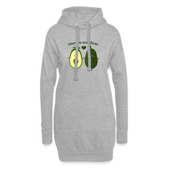 Avocado Mann mit schwangerer Avocado Frau - Hoodie-Kleid - Grau meliert - Vorne