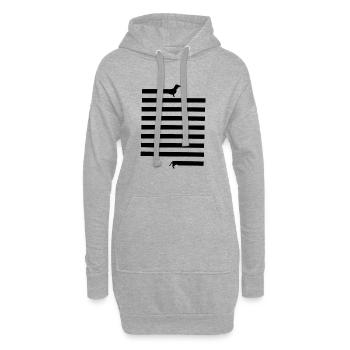 Daaaaaa chien, teckel, chien, chiens - Sweat-shirt à capuche long Femme - gris chiné - Devant