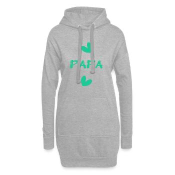 VATERTAG. ALLES GUTE ZUM GEBURTSTAG, PAPA. PAPA. ALLES GUTE ZUM GEBURTSTAG! - Hoodie-Kleid - Grau meliert - Vorne