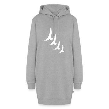 Vögel Vogelzug Vogel Vogelart Flügel Geschenkidee - Hoodie-Kleid - Grau meliert - Vorne