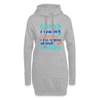 Hobby Puzzler Puzzler-Puzzle mit lustigem Zitat - Hoodie-Kleid - Grau meliert - Vorne